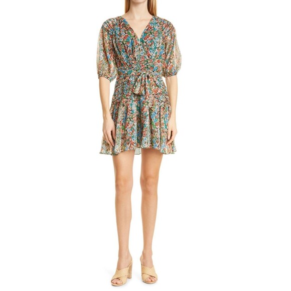 Ted Baker Dress 2 Floral Tiania Smock Panel Wrap Mini - Picture 2 of 11